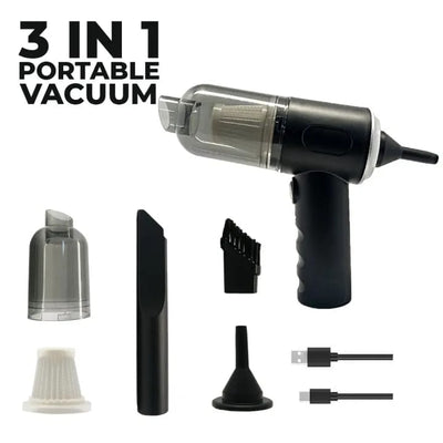 3 In 1 Portable Vacuum Cleaner Duster Blower | Air Pump Wireless Hand-held Cleaning For Car Home - Pak flow