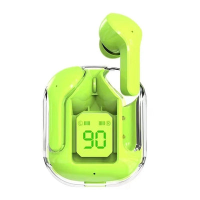 Air31 Earbuds Wireless | WITHOUT POUCH | Crystal Transparent Bluetooth 5.3 | LED Digital Display airpods - Pak flow