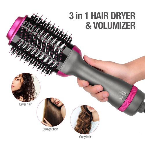 One Step Hot Air Brush | 3-in-1 | Dryer, Straightener & Volumizer for Effortless Styling - Pak flow