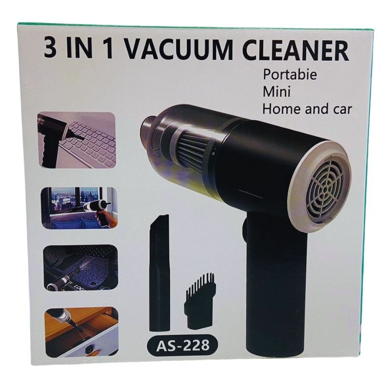 3 In 1 Portable Vacuum Cleaner Duster Blower | Air Pump Wireless Hand-held Cleaning For Car Home - Pak flow