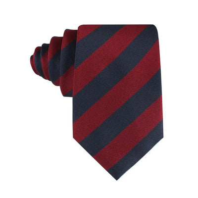 Burgundy & Navy Blue Stripes Tie with Pocket Square - Pak flow