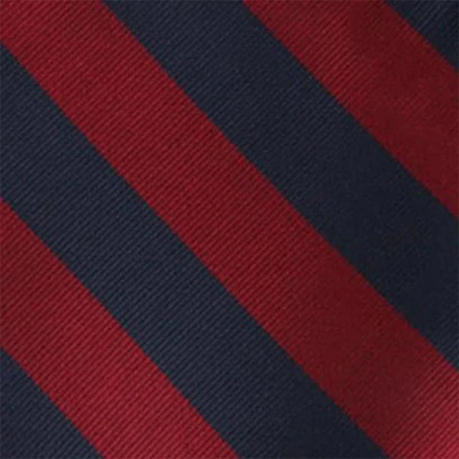 Burgundy & Navy Blue Stripes Tie with Pocket Square - Pak flow