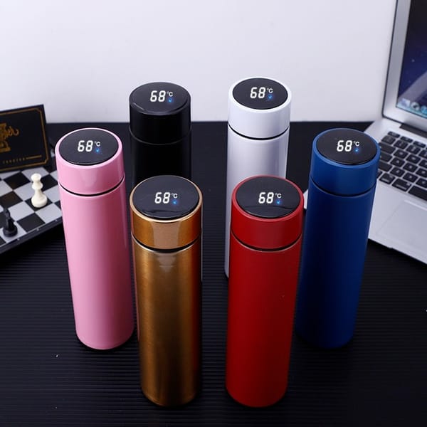 Temperature Display Thermos Water Bottle (Hot & Cold) | 500 ML | Blue & Black - Pak flow