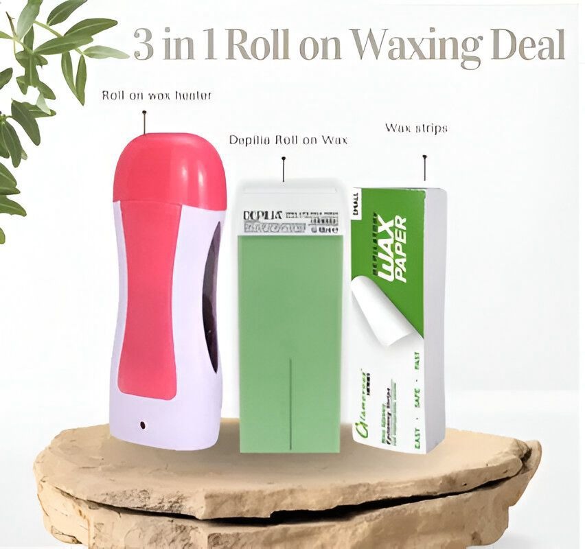 3-in-1 Wax Heater Machine for Hair Removal | Wax Heater Machine + Wax Cartrdige + Wax Strips | Portable Cartridge Wax Warmer with Epilators - Pak flow