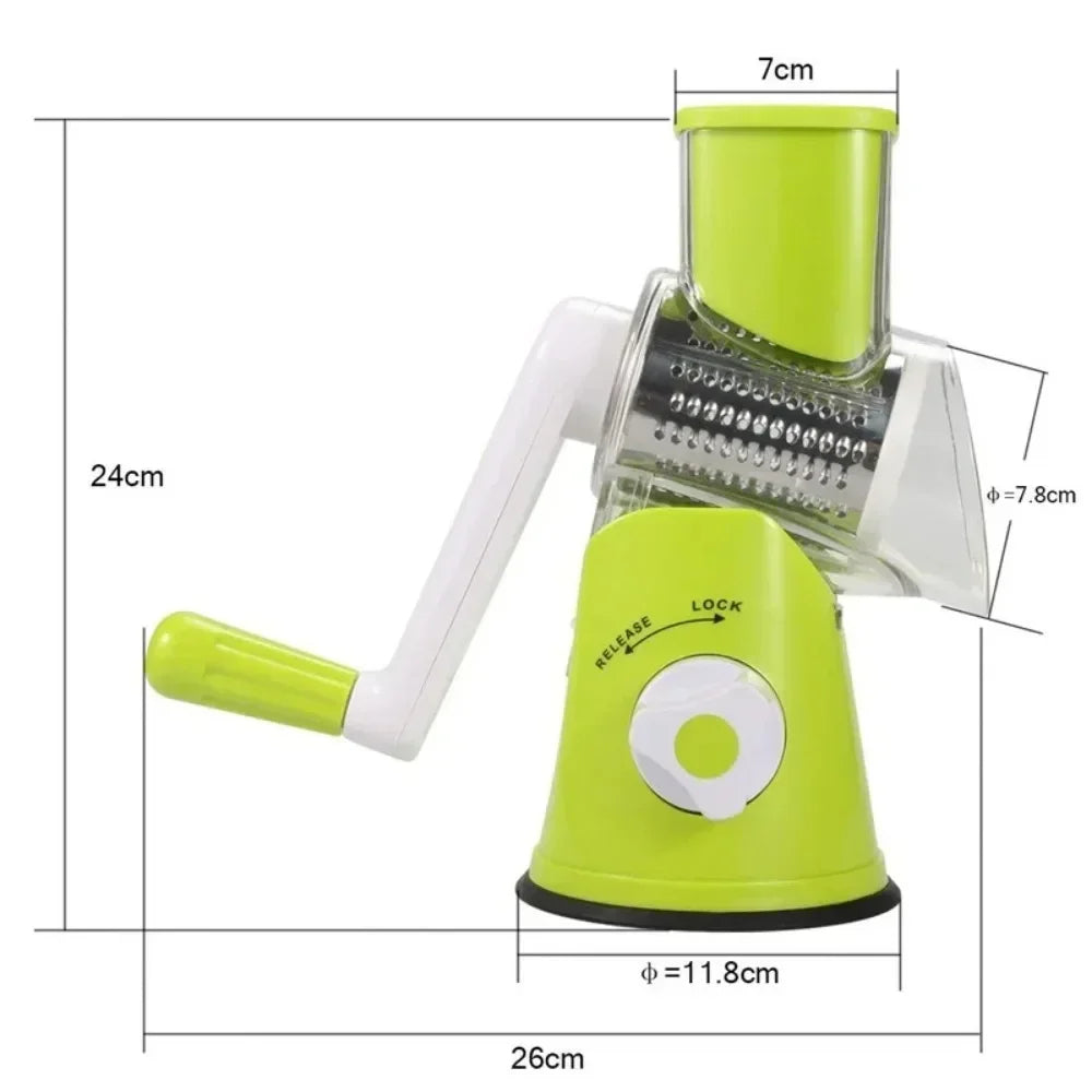 Multi-Functional Tabletop Drum Grater I Manual Vegetable Cutter Slicer & Grater | Chopper - Pak flow