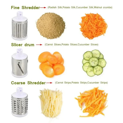 Multi-Functional Tabletop Drum Grater I Manual Vegetable Cutter Slicer & Grater | Chopper - Pak flow