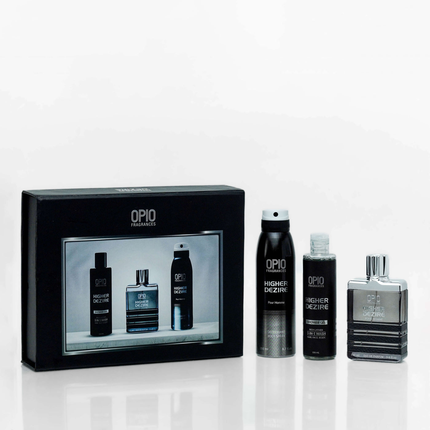 OPIO HIGHER DEZIRE 3-in-1 GIFTSET FOR MEN - Pak flow