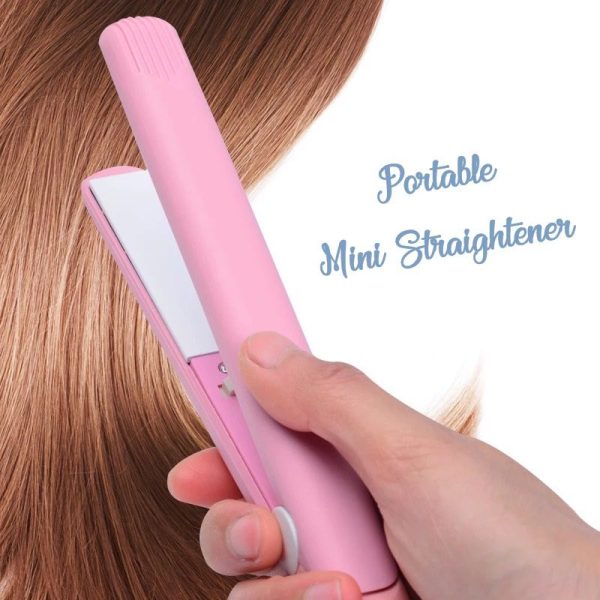 Mini Portable Ceramic Hair Straightener & Curler | Smooth, Silky, Frizz-Free Styling | Random Color - Pak flow