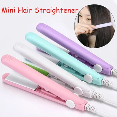 Mini Portable Ceramic Hair Straightener & Curler | Smooth, Silky, Frizz-Free Styling | Random Color - Pak flow