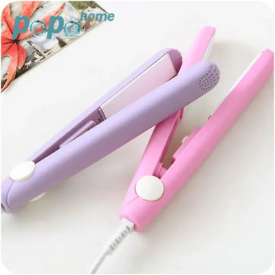 Mini Portable Ceramic Hair Straightener & Curler | Smooth, Silky, Frizz-Free Styling | Random Color - Pak flow