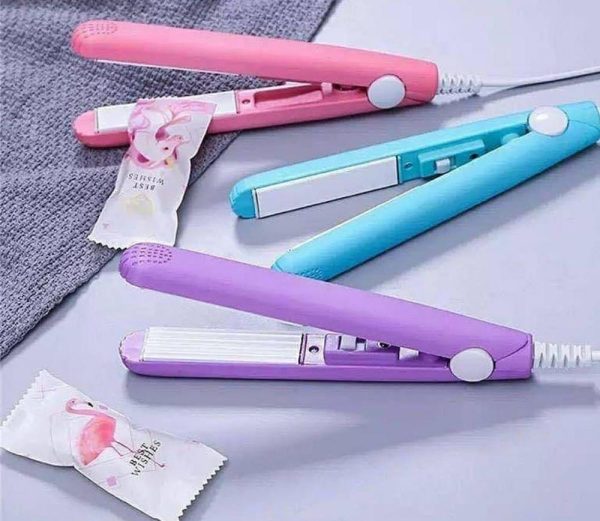 Mini Portable Ceramic Hair Straightener & Curler | Smooth, Silky, Frizz-Free Styling | Random Color - Pak flow