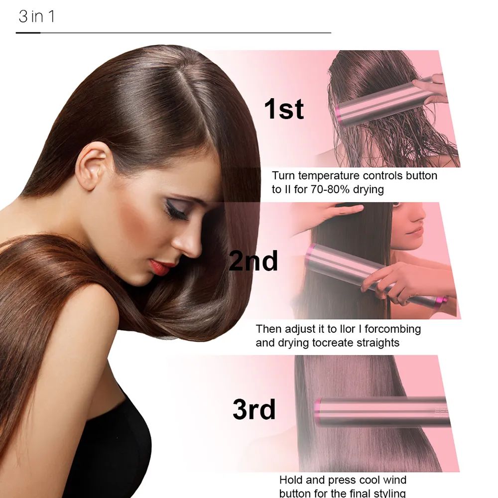 One Step Multifunctional Hot Air Comb Straightr 3 in 1