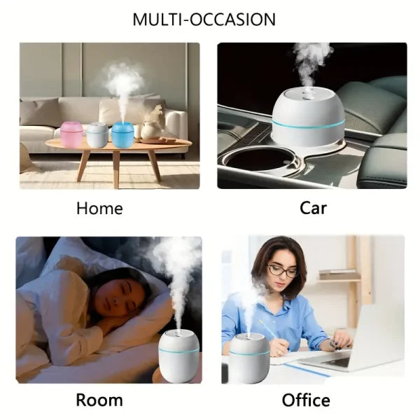 Humidifier With Warm Led Outline | USB Portable Air Humidifier | For Home, Office & Car Mist Air Fresheners - Pak flow