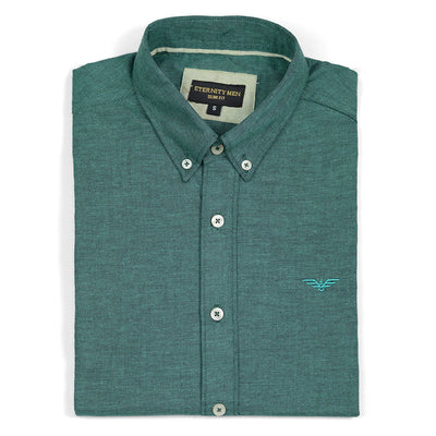 Sea Green Logo Embroidered Oxford Shirt | Medium | Large | Extra Large - Pak flow