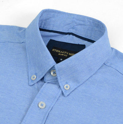 Denim Blue Logo Embroidered Oxford Shirt | Large | Extra Large - Pak flow