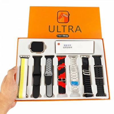 Ultra 7 in 1 Smart Watch | 7 Pairs of Straps - Pak flow