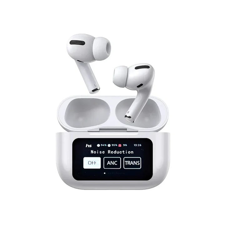 White A9 Pro ANC AirPods with Screen | Bluetooth 5.4 - Pak flow