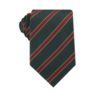 Canterbury Green with Royal Red Stripes Necktie and Pocket Square - Pak flow