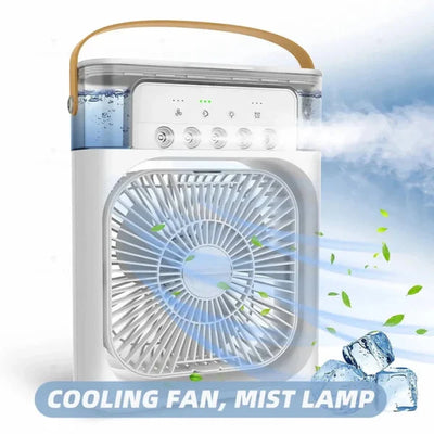 Portable Air Conditioner Fan | Usb Electric Fan With Led Night Light, Fine Mist Water, And Humidifier Function | Led Night Light Water Mist | Random Color - Pak flow