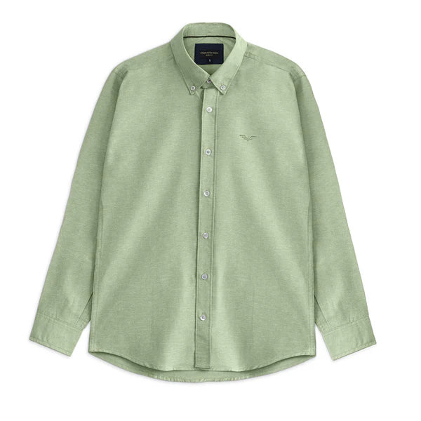 Fog Green Logo Embroidered Oxford Shirt | Medium | Large | Extra Lar - Pak flow