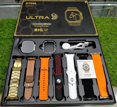 DT 900 7 in 1 Strap Ultra 9 Smart Watch - 7 Different Strap