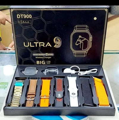 DT 900 7 in 1 Strap Ultra 9 Smart Watch - 7 Different Strap